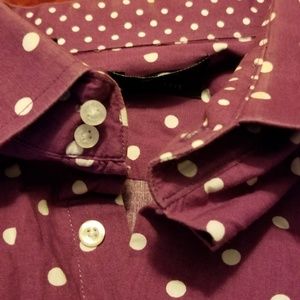 Purple poke-a-dot French Cuff Casual Shirt